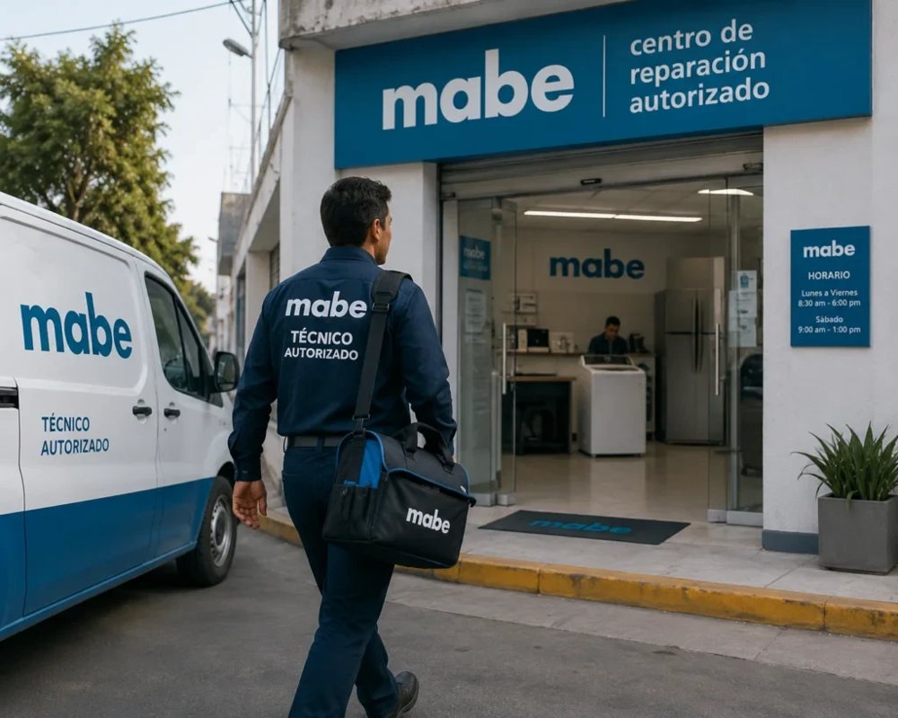 Técnico Mabe dirigiéndose a un centro de reparación con su vehículo de servicio